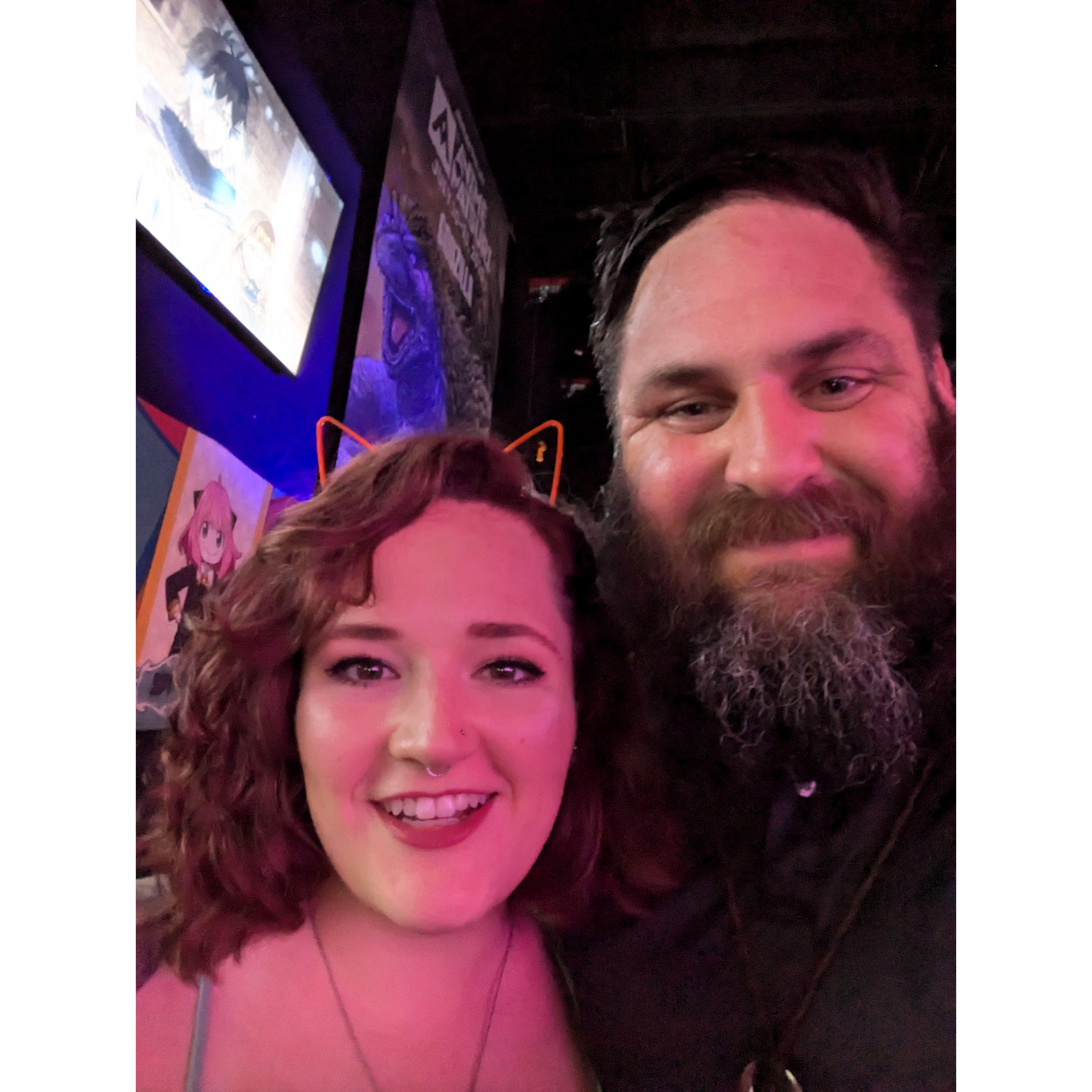 Celebrating Kaitlyn's birthday at the Anime Bar.