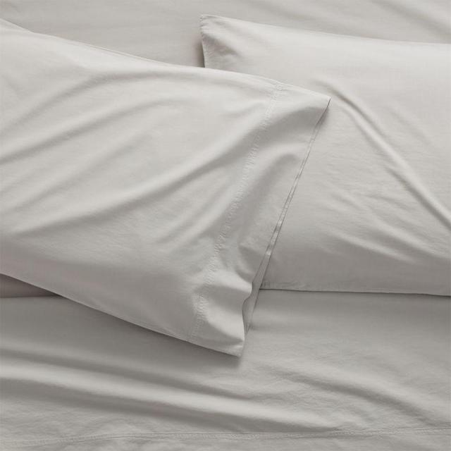 Washed Organic Cotton Grey Queen Sheet Set