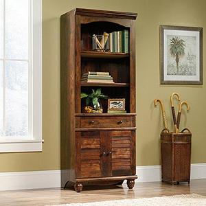 Sauder 420476 Harbor View Library With Doors, Curado Cherry Finish