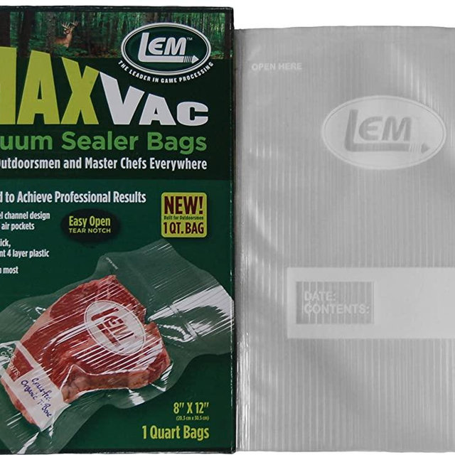 LEM Products 1089 Quart Bag Vacuum Sealer, 100 Count