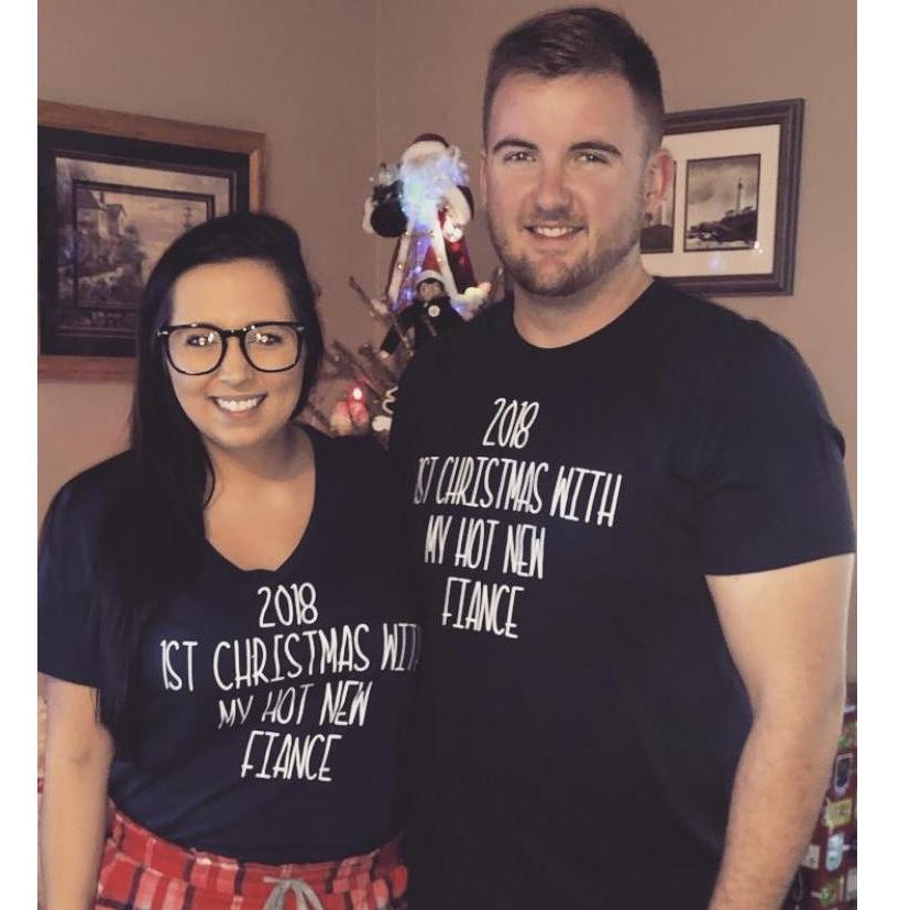 Yes, we are wearing matching Christmas shirts. No Jeffrey was not a fan.