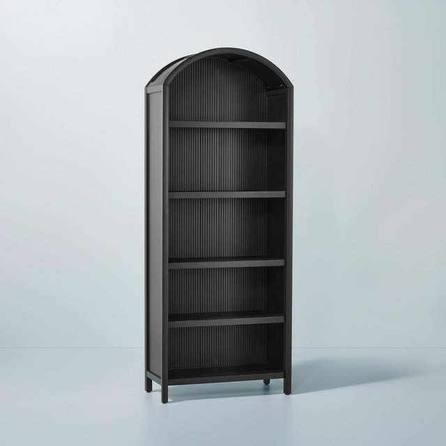 Grooved Wood Arch Bookcase - Black - Hearth & Hand™ with Magnolia