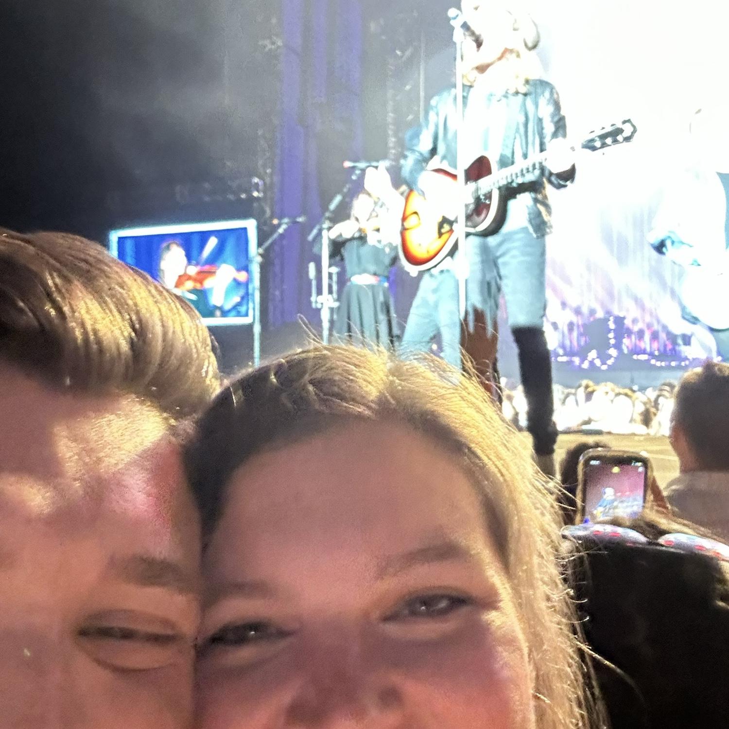 Not comprehending that we were two feet from The Lumineers at their concert in Bangor! (August 2023)