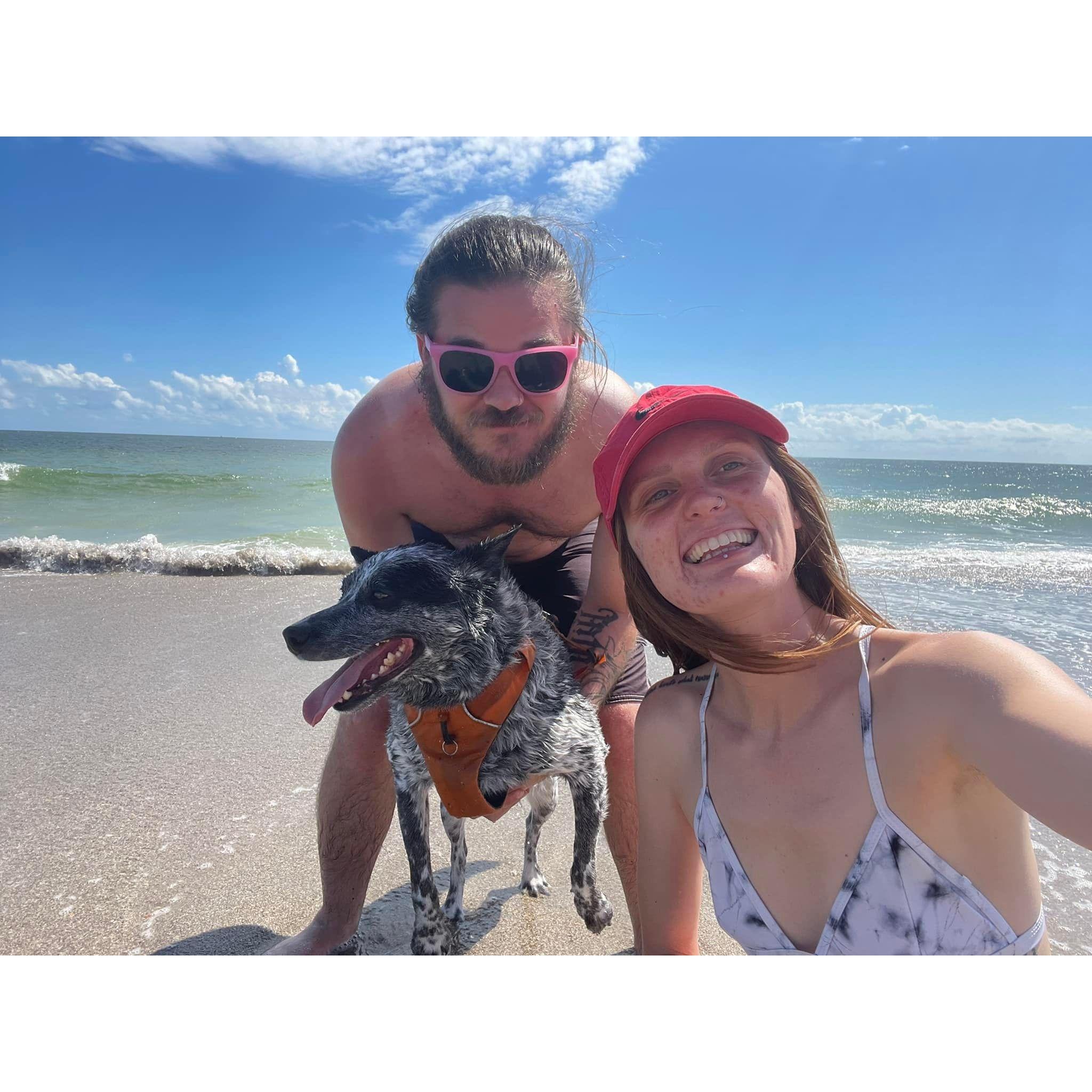 Cocoa Beach, FL. October 2022. Tobi's first time seeing the ocean.