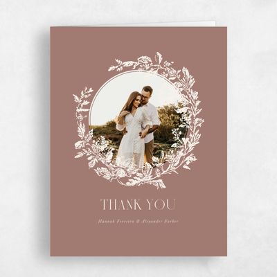 Chestnut, Brown Wedding Thank You - Treviso Photo