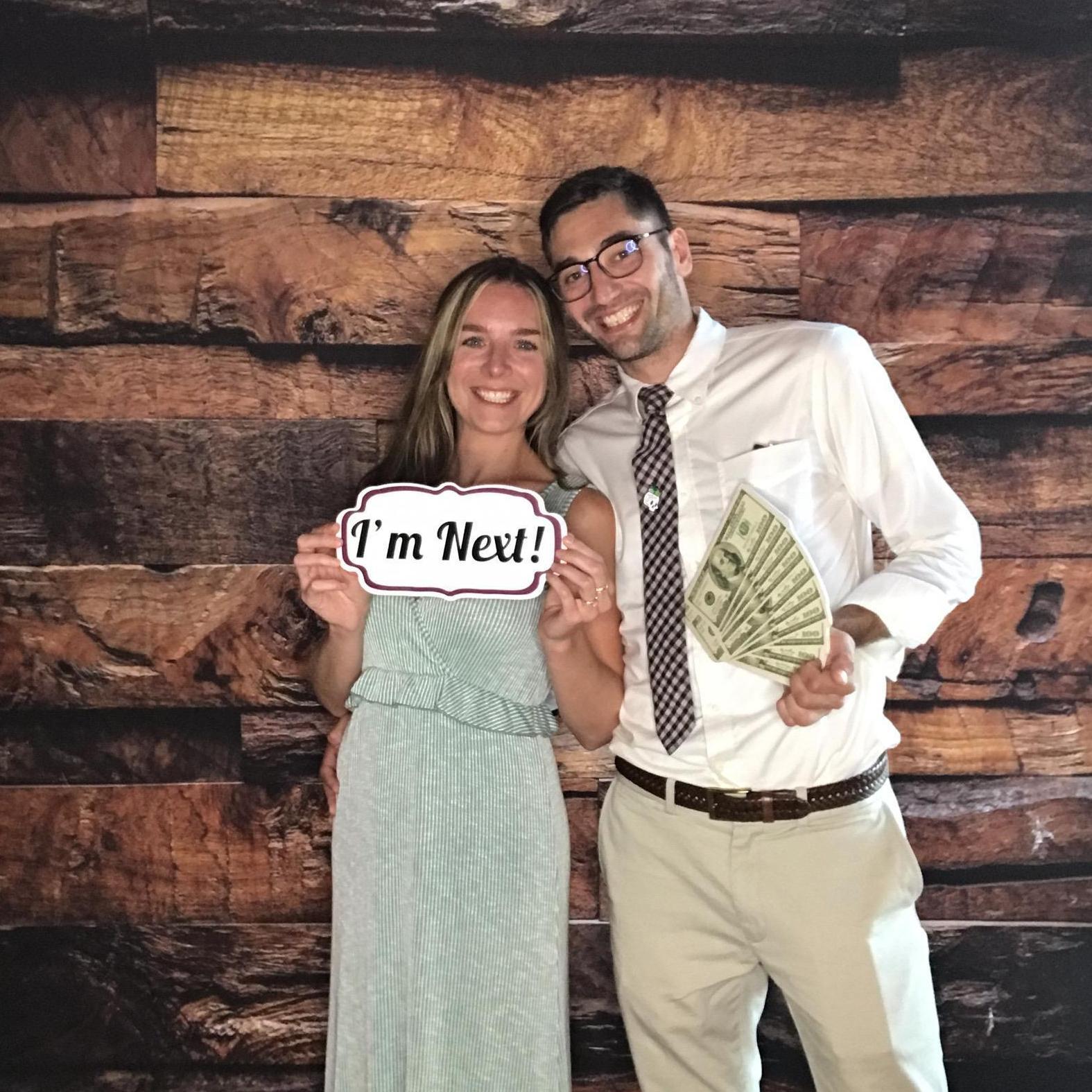 Celebrating Ben and Noelle's wedding two weeks after getting engaged!