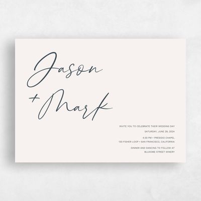 Vanilla Mist, Beige Wedding Invitation - Nahomi Landscape