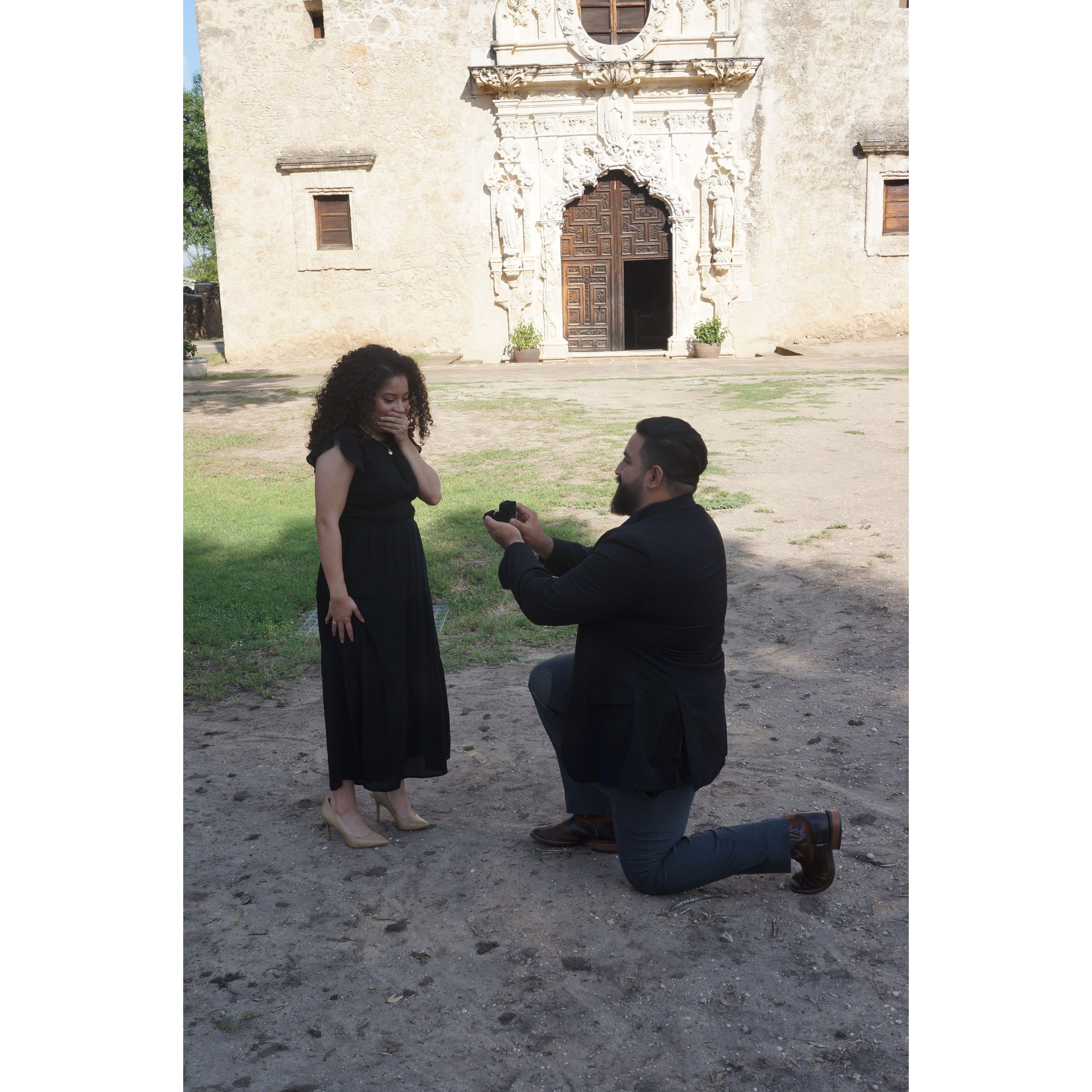 The marriage proposal. La propuesta de matrimonio.