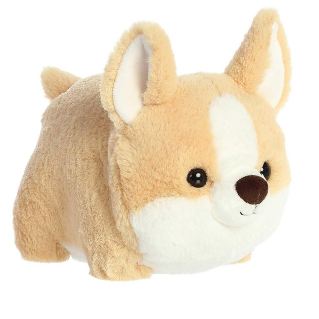 Aurora® Adorable Spudsters™ Colby Corgi™ Stuffed Animal - Round Shape Makes for Comforting Cuddles - Perfect for Kids All Ages and Animal Loving Adults - Brown 11 Inches
