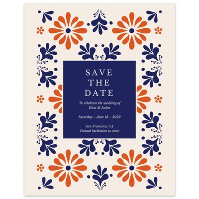 Orange Wedding Digital Save the Date - Cabrillo Bloom