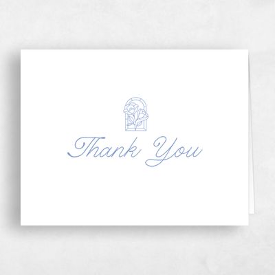 Dark Pastel Blue Wedding Thank You - Vianne Landscape