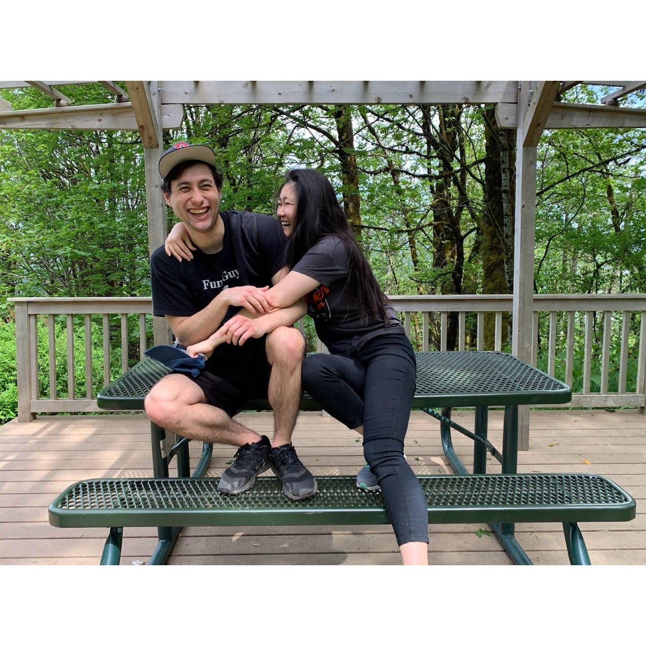 Our 1st hike together - we could not take a decent picture. May 2020)
