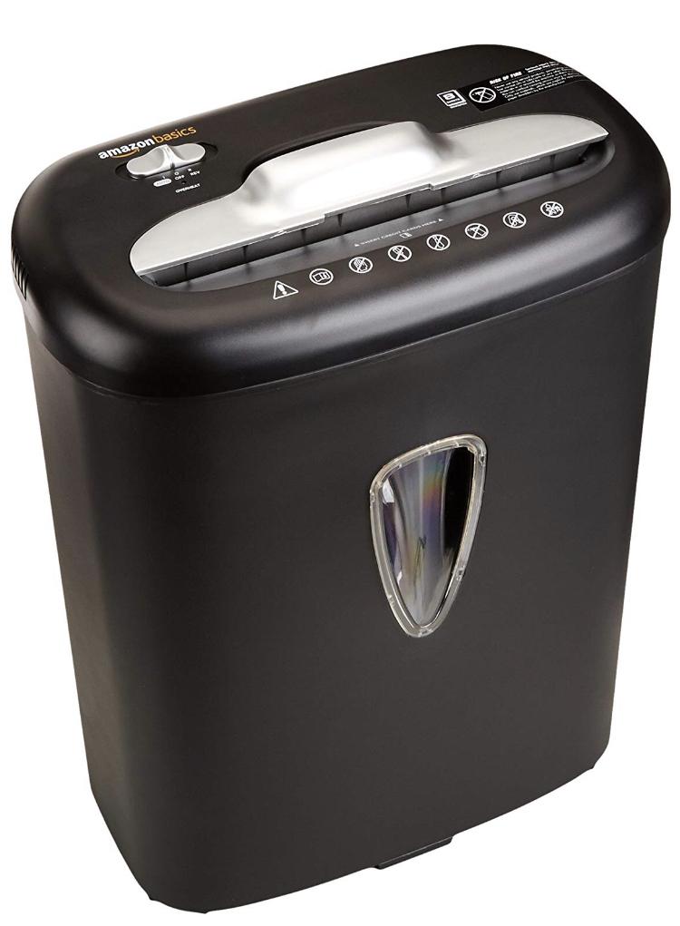 AmazonBasics 8-Sheet Cross-Cut Paper and Credit Card Shredder