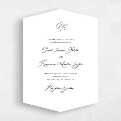 White Diamond Wedding Invitation - Imarige Portrait