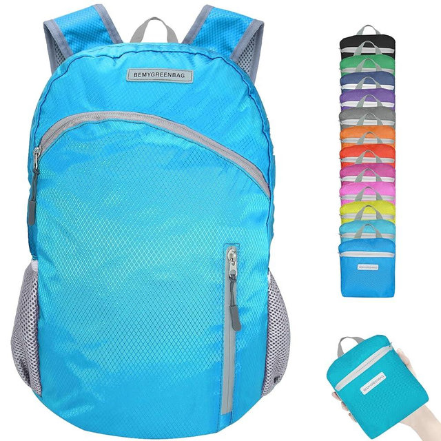 BEMYGREENBAG 35L Foldable Waterproof Backpack For Outdoor Sports Travel Inside Wet Clothes Compartment Packable For Multiple