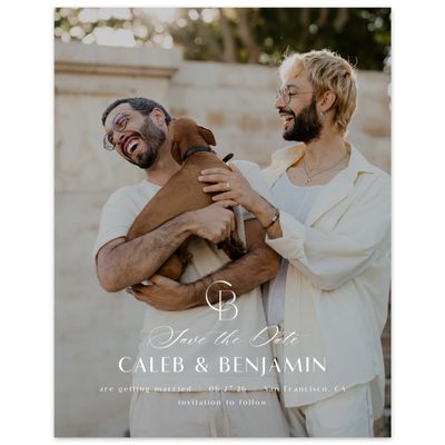 White Wedding Digital Save the Date - Kenai Portrait