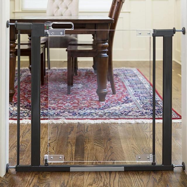 Qdos Crystal Designer Baby Safety Gate - Meets Tougher European Standards - Modern Design and Unparalleled Safety - Beauty & Safety Together - Simple Installation | Pressure Mount