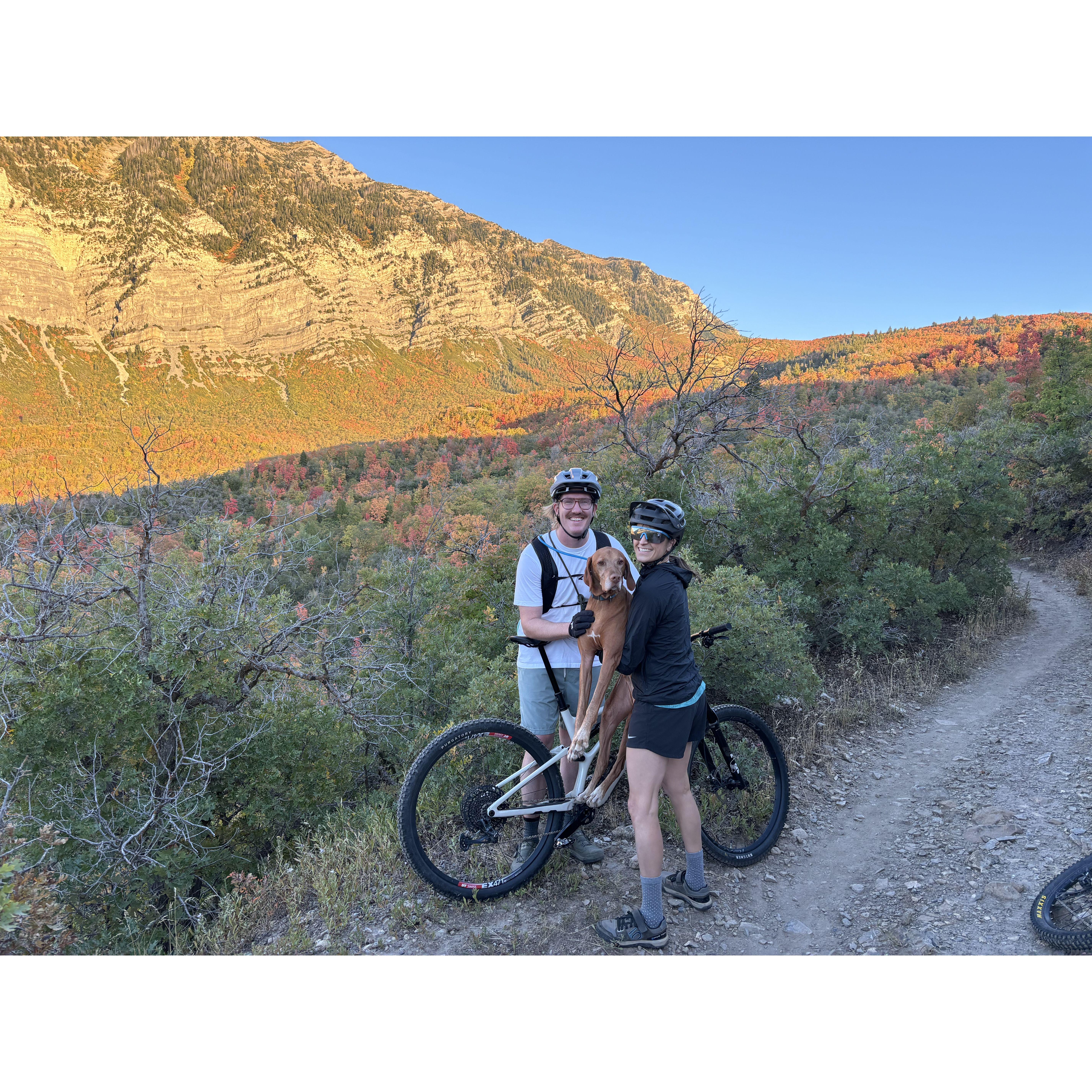 Squeezing in a bike ride after work.