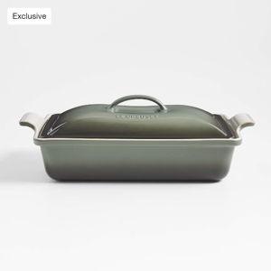 Le Creuset Heritage 4-Qt. Ceramic Rectangular Baking Dish with Lid - Thyme