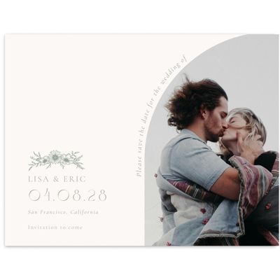 Sage, Beige Wedding Digital Save the Date - Wiosna Photo