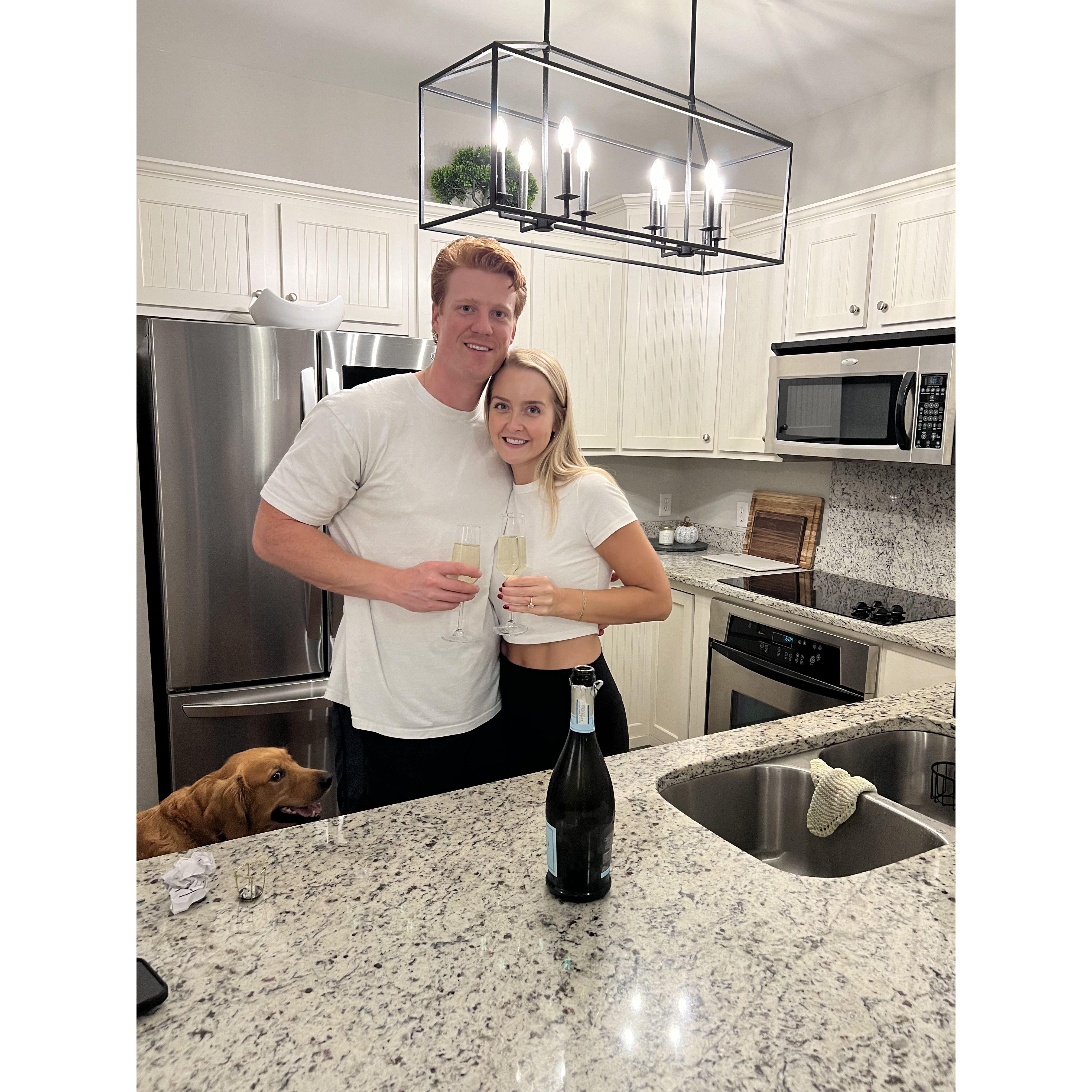 Celebrating our first home together!