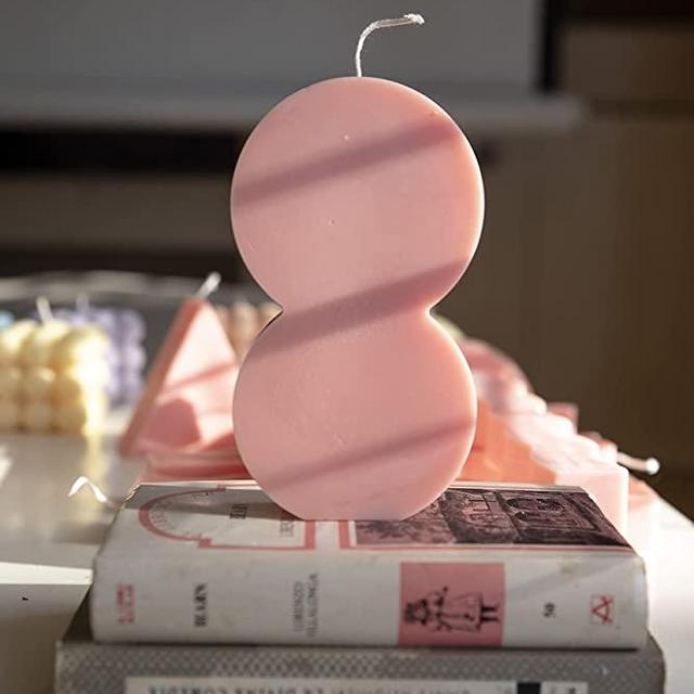 Abstract Shaped Soy Wax Pastel Color Candle || Handmade Candle || Aesthetic Decor for Home || (Peach)