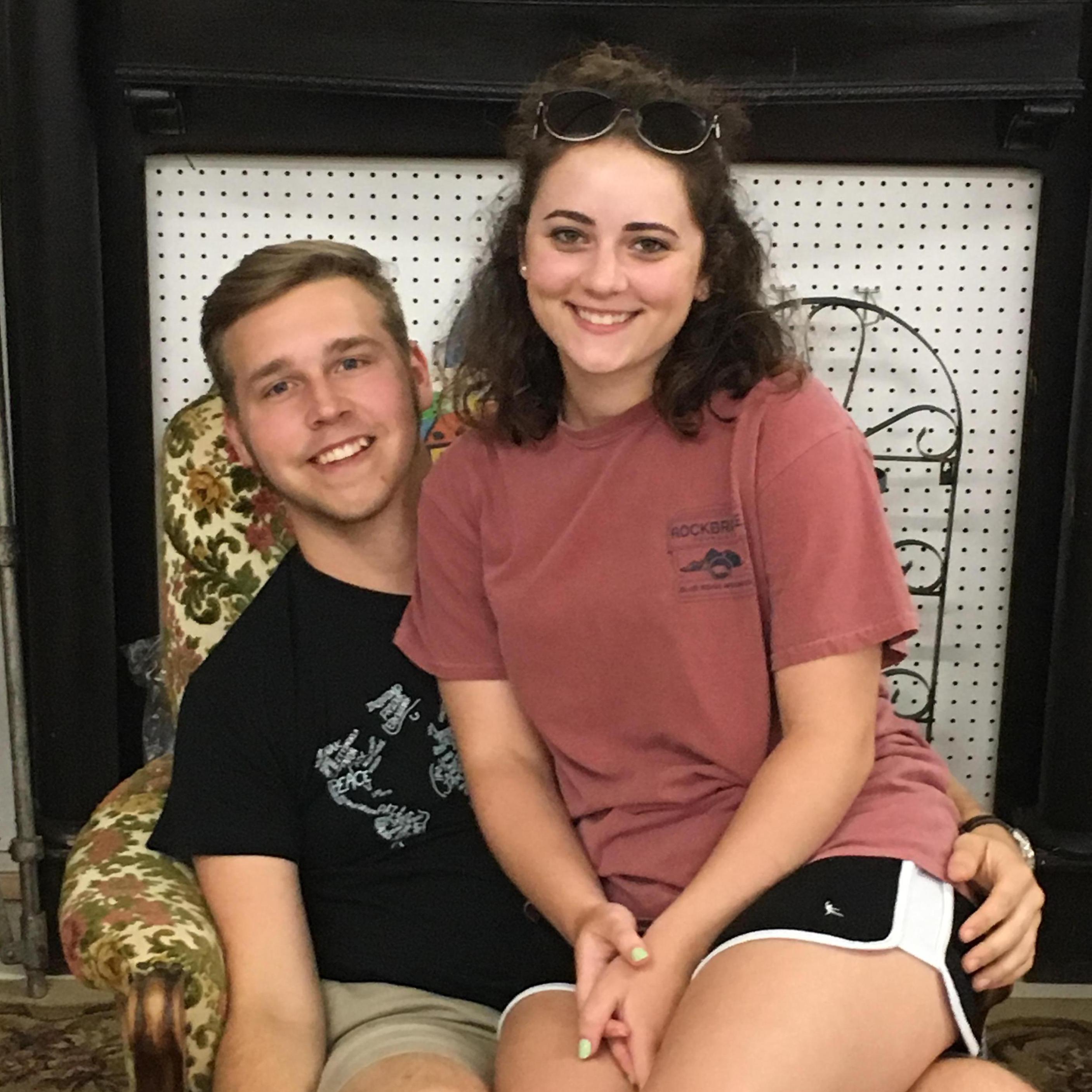 When antiquing at our favorite place in North Carolina, it was only rational to sit together on an unsteady, 80 year old piece of furniture