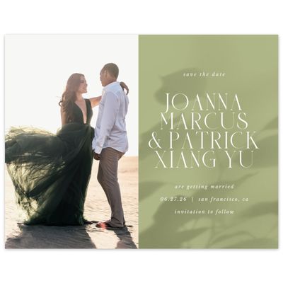Soft Moss, Green Wedding Digital Save the Date - Liang Photo