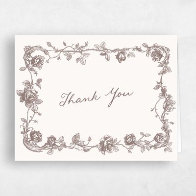 Beige Non-Photo Wedding Thank You - Spina Landscape