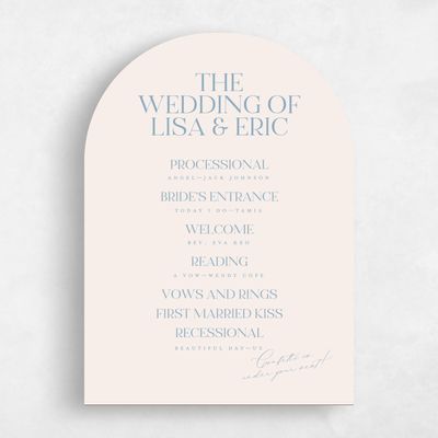 Blue Arch Wedding Program - Menton