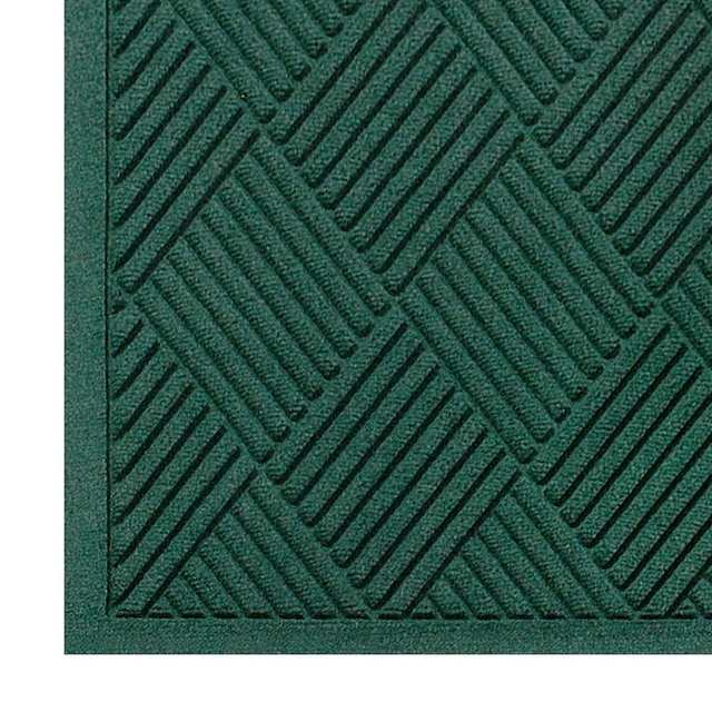 M+A Matting WaterHog Diamond | Commercial-Grade Entrance Mat with Fabric Border – Indoor/Outdoor, Quick Drying, Stain Resistant Door Mat (Evergreen, 3' x 4')