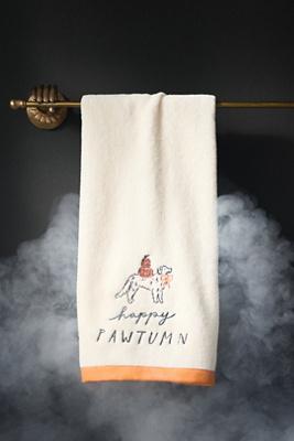 Krissy Mast Happy Pawtumn Cotton Hand Towel