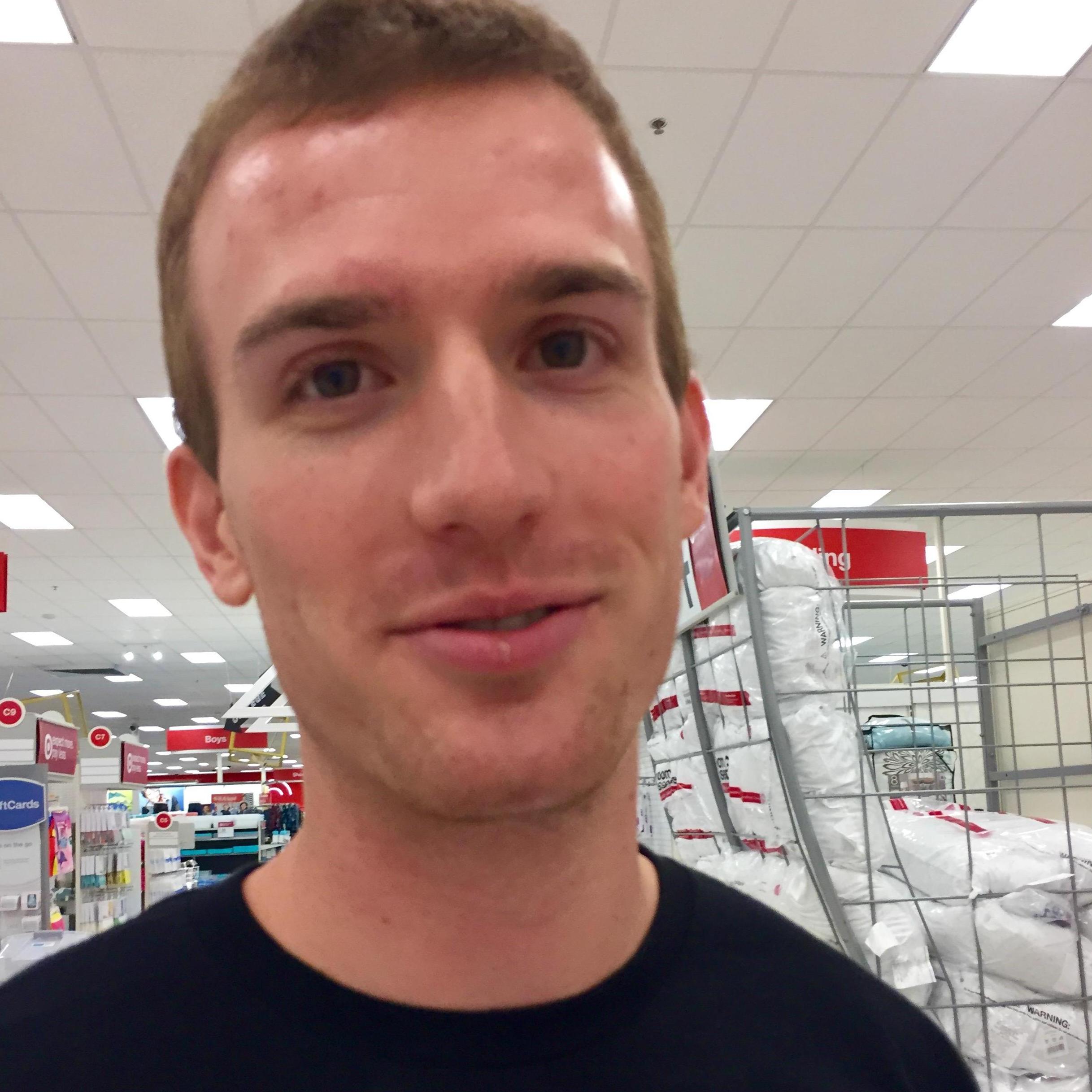 First pic Ellie ever took of Justin. Second date was to Target to pick up the supplies for our third date, which was a three-day camping trip. Sep. 3, 2015.