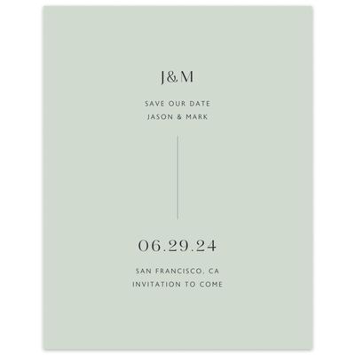 Light Sage, Green Wedding Digital Save the Date - Corinth Portrait