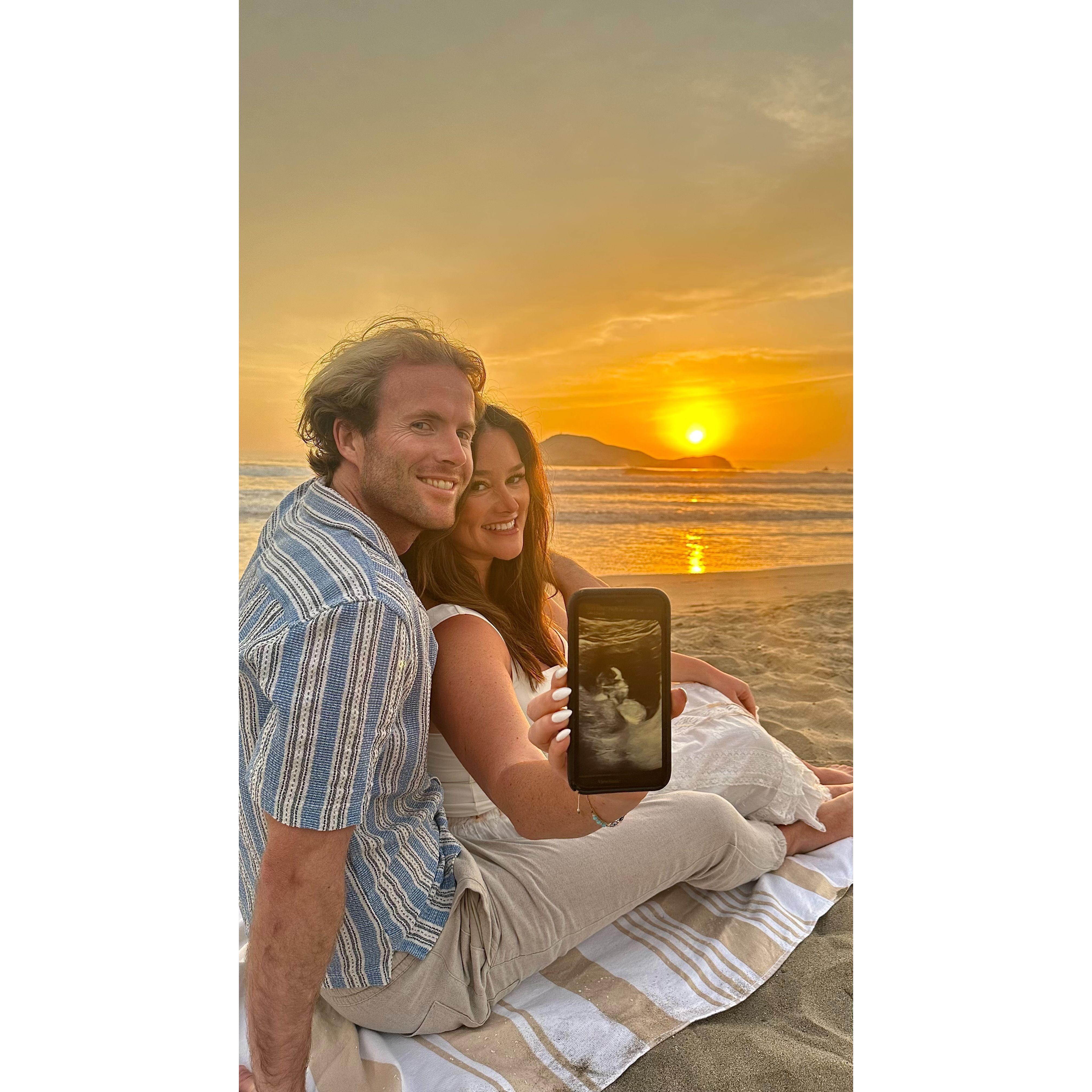 Our baby reveal photo in Lima, Peru