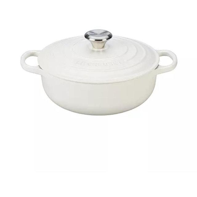3.5 Qt. White Cast Iron Sauteuse