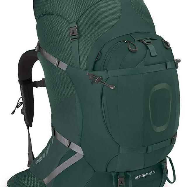 Osprey Aether Plus 85L Men's Backpacking Backpack, Axo Green, L/XL