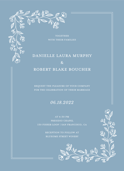 Kalispell Frame | Dusty Blue | Zola Wedding Invitations