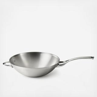 Contemporary Stainless Flat Bottom Wok