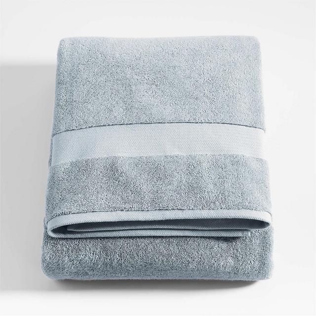 Organic Turkish Cotton Mist Blue Bath Sheet