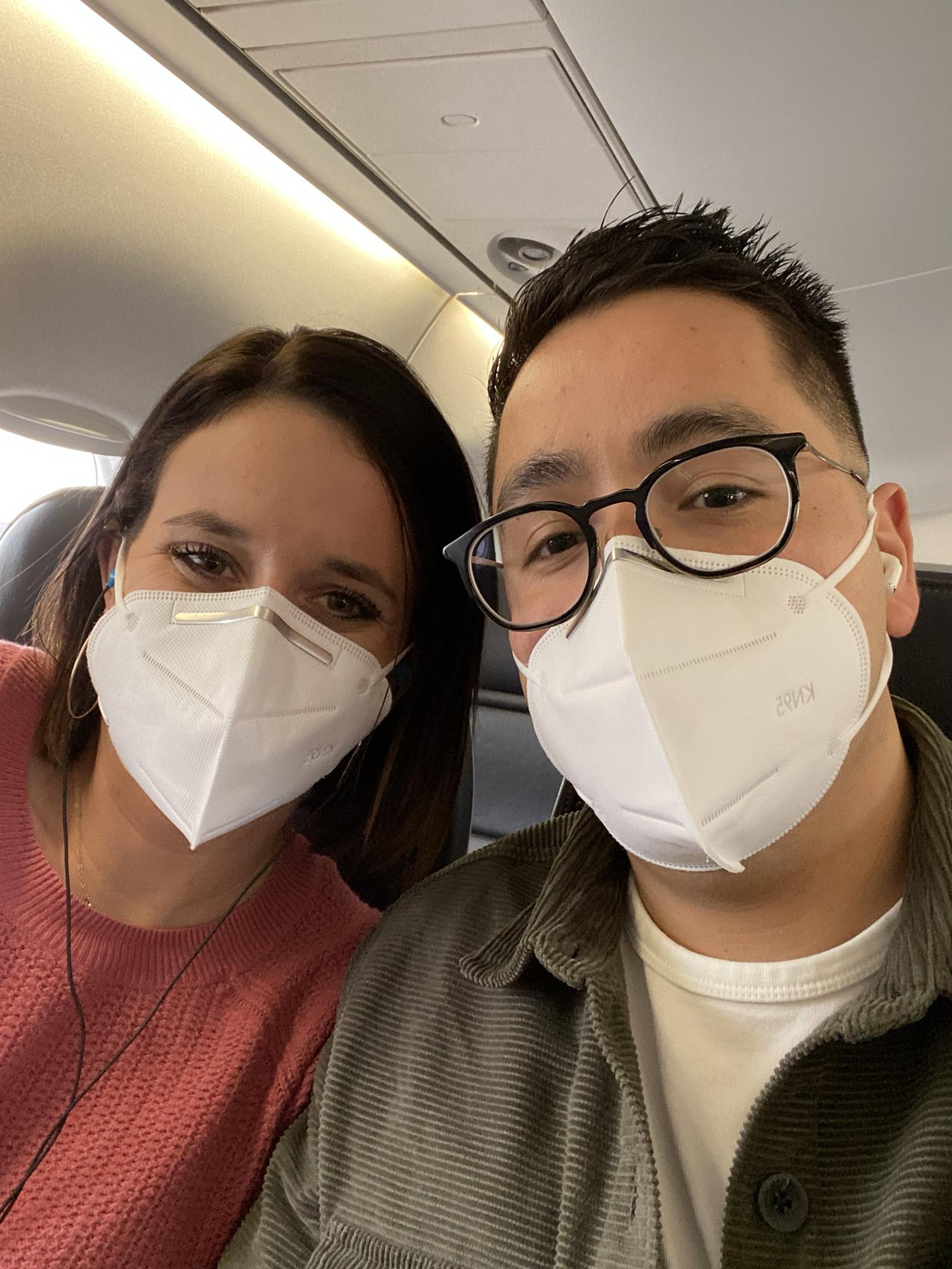 Our first plane ride together during COVID-19 to Bellingham, WA.