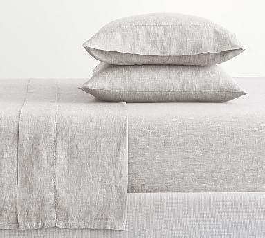 Belgian Flax Linen Sheet Set (King, Soft Gray)