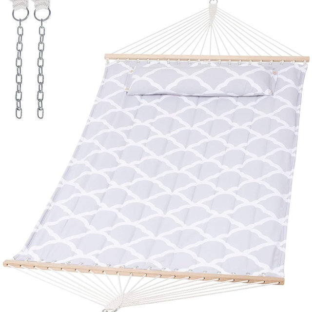 SUNCREAT Replacement Hammock for Stand, 475 lbs Capacity, Two Person Backyard Hammock for Outside, Gray Cloud