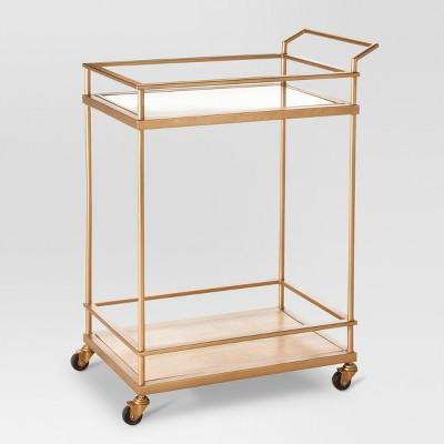 Wood & Glass Gold Finish Bar Cart - Threshold™