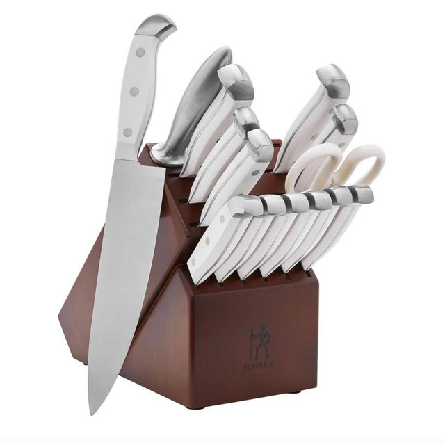 15-pc, White Knife block set