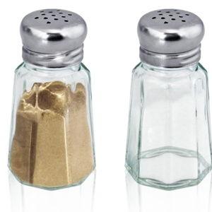 1st Choice Salt and Pepper Shakers with Stainless Tops Set of 2 (Paneled Shakers)