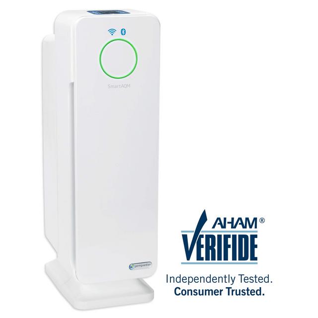 Germ Guardian CDAP4500WCA 22&quot; 4-in-1 WiFi & Bluetooth Smart Voice Control Air Purifier for Home, Smart AQM, UV-C, Filters Allergies, Dust, Pet Dander, Odors, 3-Yr Wty, GermGuardian, White