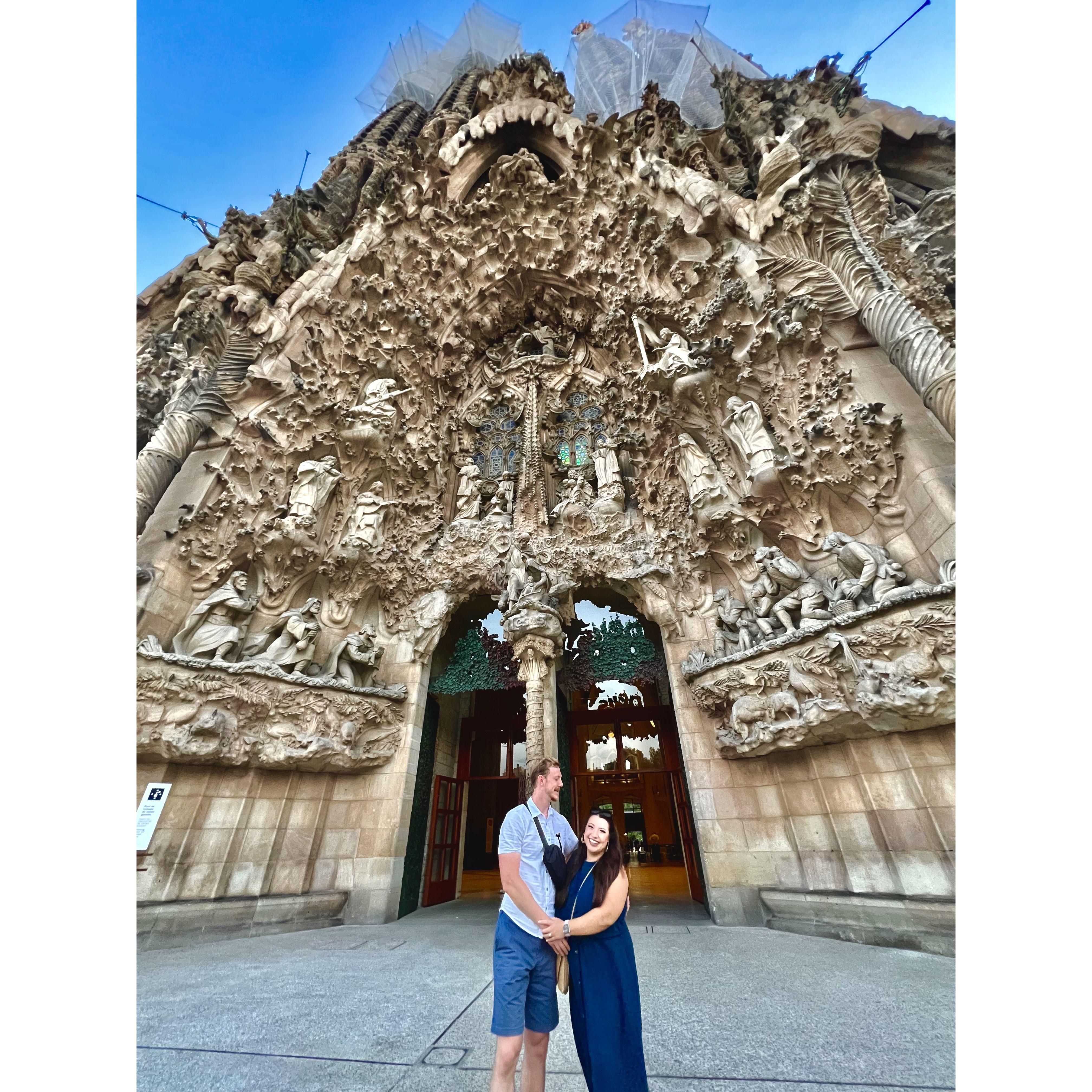 Barcelona, Spain 2023- found a photographer to take our picture in front of La Sagrada Familia