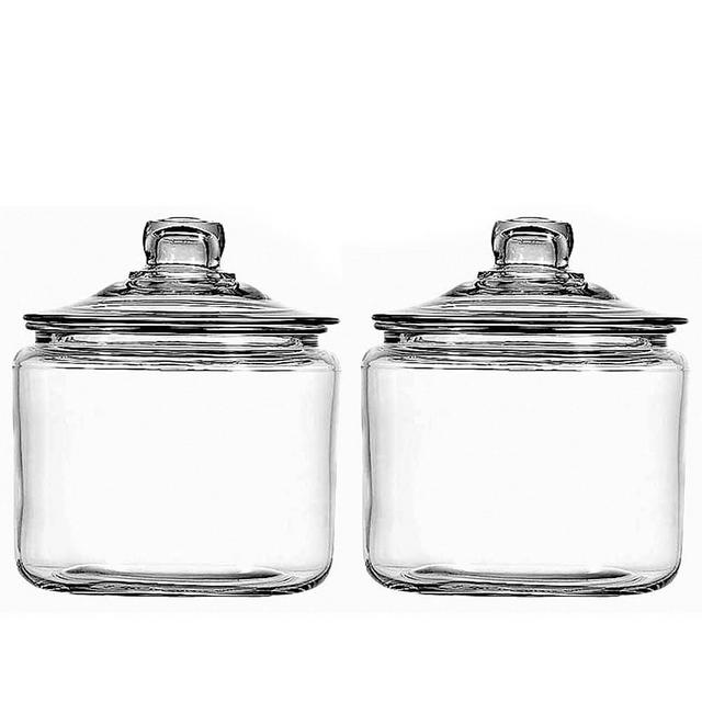 Anchor Hocking Heritage Hill 3 Quart Glass Jar with Lid, Set of 2