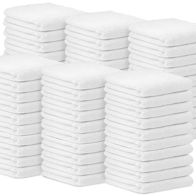 Avalon Towels Terry Bar Mop Towels (Value Pack of 60) Size 14"x17" – Absorbent and Durable, Multipurpose Cleaning Rags, Cotton Cleaning Towels, Kitchen Rags, Reusable Shop Rags (White)
